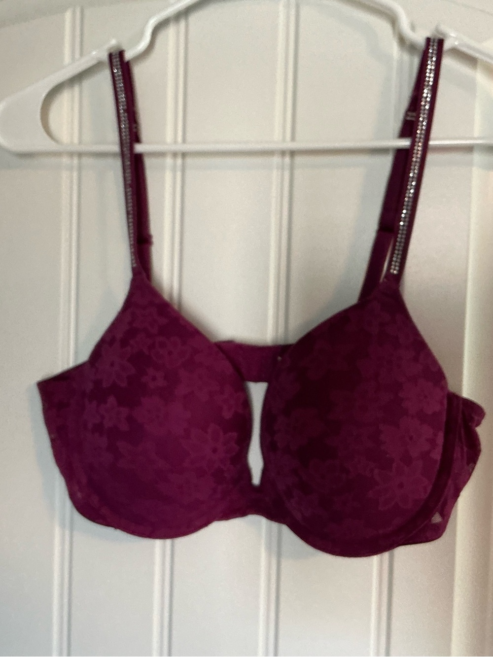 Preowned Victoria’s Secret PINK Wear Everywhere Push Up Bra size 36C. Wine color